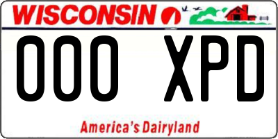 WI license plate 000XPD