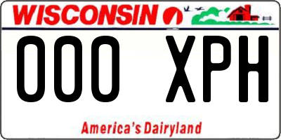 WI license plate 000XPH