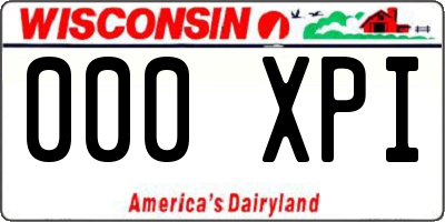 WI license plate 000XPI