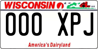 WI license plate 000XPJ