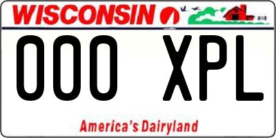 WI license plate 000XPL