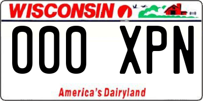 WI license plate 000XPN