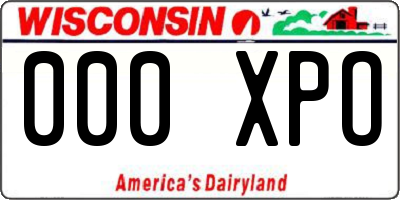 WI license plate 000XPO