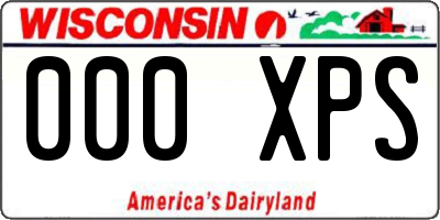 WI license plate 000XPS