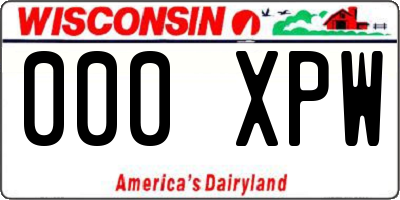 WI license plate 000XPW