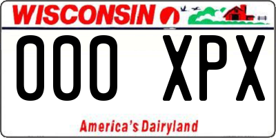 WI license plate 000XPX