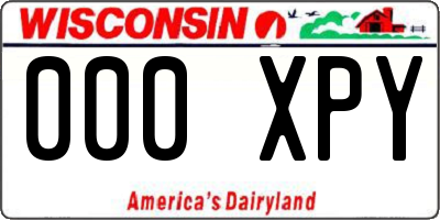WI license plate 000XPY