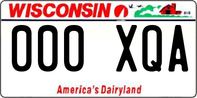 WI license plate 000XQA