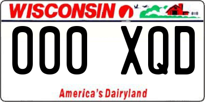 WI license plate 000XQD