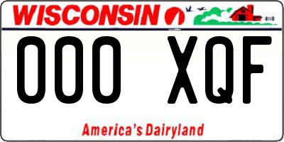 WI license plate 000XQF