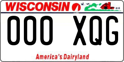 WI license plate 000XQG