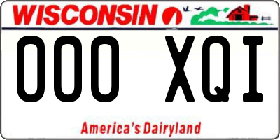 WI license plate 000XQI