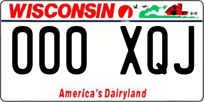 WI license plate 000XQJ