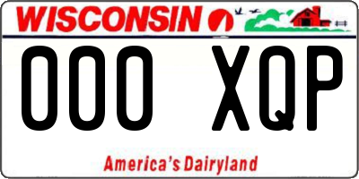 WI license plate 000XQP