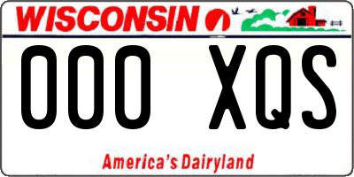 WI license plate 000XQS