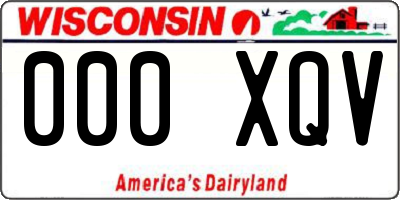 WI license plate 000XQV