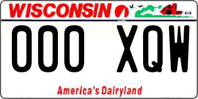 WI license plate 000XQW
