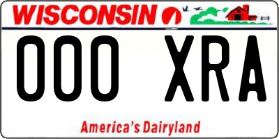 WI license plate 000XRA