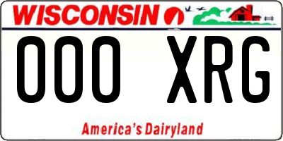 WI license plate 000XRG