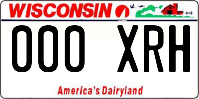 WI license plate 000XRH