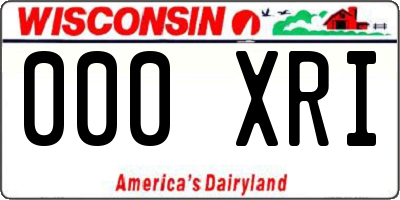 WI license plate 000XRI