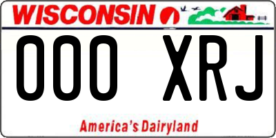 WI license plate 000XRJ