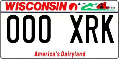 WI license plate 000XRK