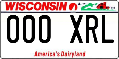 WI license plate 000XRL