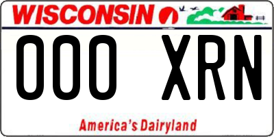 WI license plate 000XRN