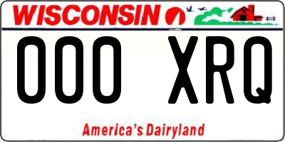 WI license plate 000XRQ