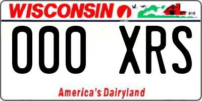 WI license plate 000XRS