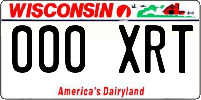 WI license plate 000XRT