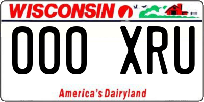WI license plate 000XRU