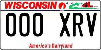 WI license plate 000XRV