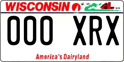 WI license plate 000XRX