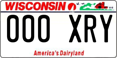 WI license plate 000XRY