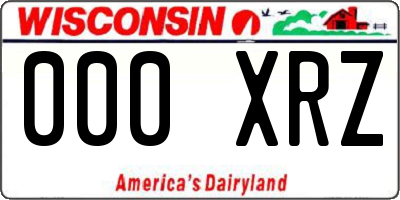 WI license plate 000XRZ