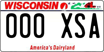 WI license plate 000XSA