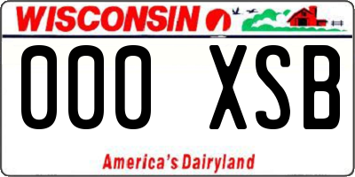 WI license plate 000XSB