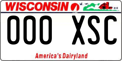 WI license plate 000XSC