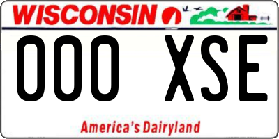 WI license plate 000XSE