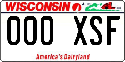 WI license plate 000XSF