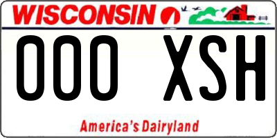 WI license plate 000XSH