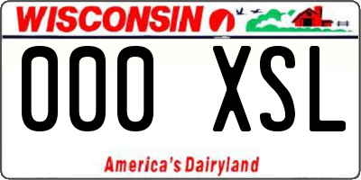WI license plate 000XSL