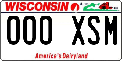 WI license plate 000XSM