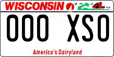 WI license plate 000XSO