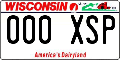 WI license plate 000XSP