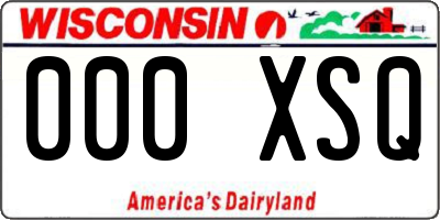 WI license plate 000XSQ