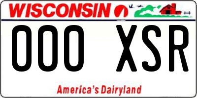 WI license plate 000XSR