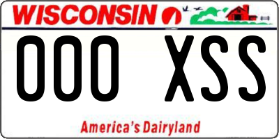 WI license plate 000XSS